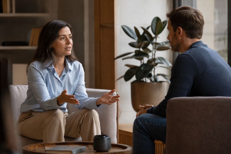 Mulher estabelecendo limites e novas respostas no relacionamento
